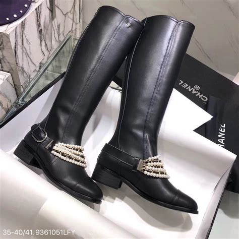 long chanel boots|chanel boots with pearl heel.